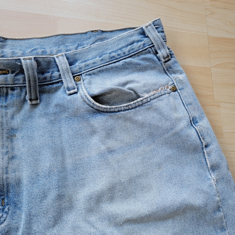 Carhartt Light Wash Vintage 90's Denim Jeans Destructed 44 X 30 - Picture 10 of 16